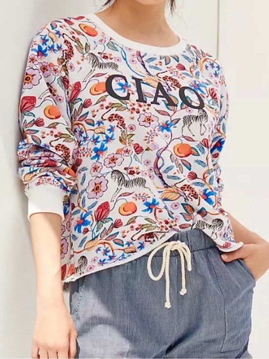 Anthropologie Sweaters - Anthropologie Maeve Cotton Ciao Sweatshirt